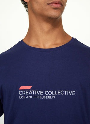 Creative Collective T-shirt Navy Silver