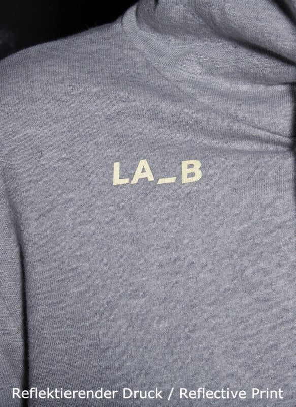 LA_B Logo Stripe Hoodie heather grey gold women