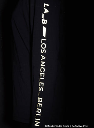 LA_B Logo Stripe Long Sleeve black gold men