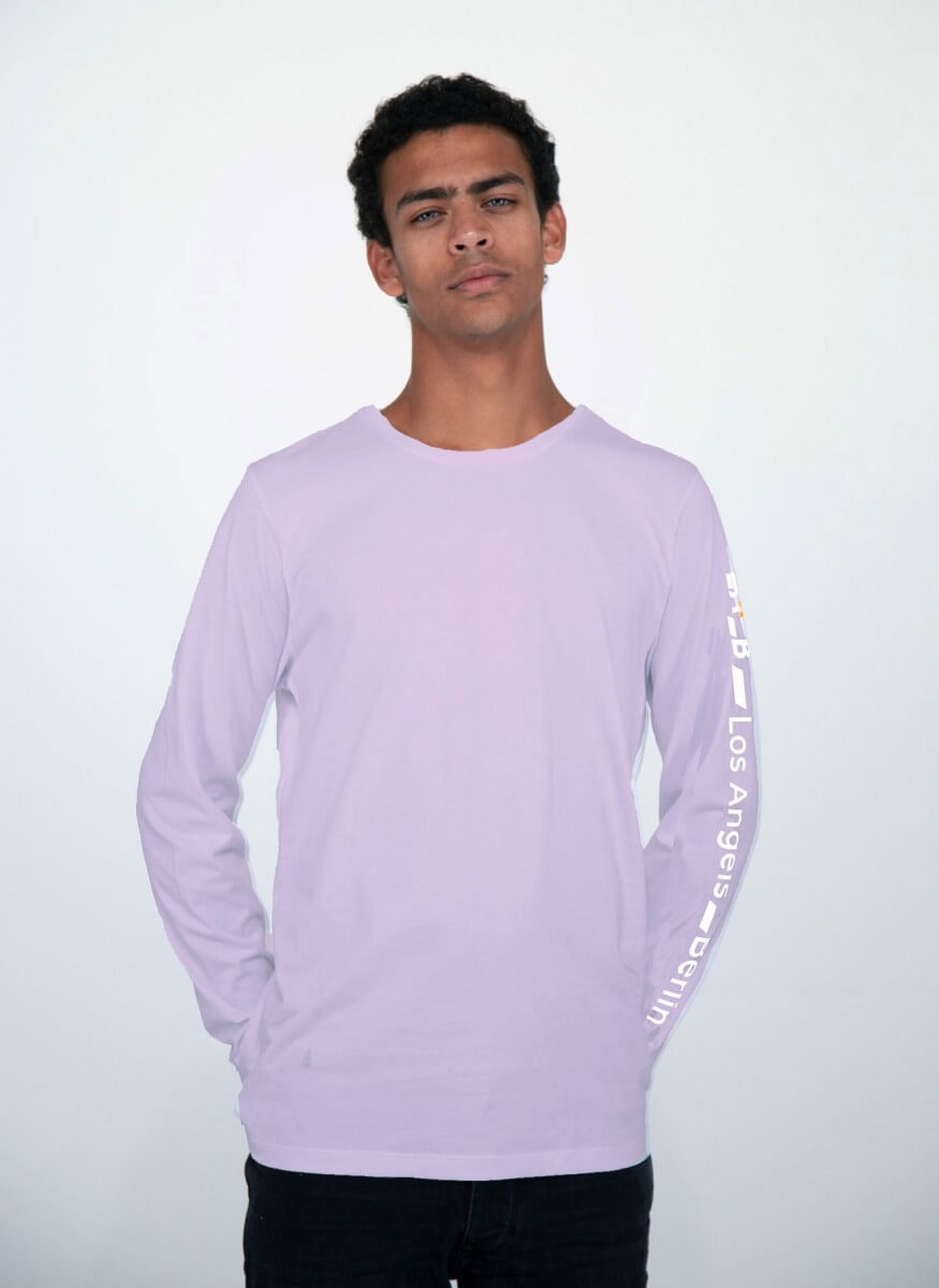 LA_B Logo Stripe Long Sleeve lilac men
