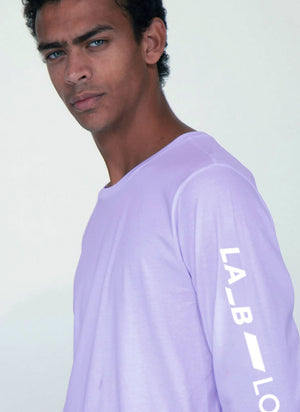 LA_B Logo Stripe Long Sleeve lilac men